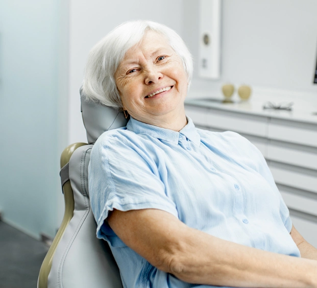 Older patient receiving root canal treatment at the dentist